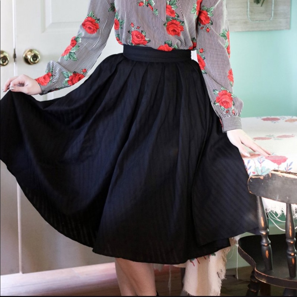 Retrolicious Folter Madison Skirt Black Stripe L